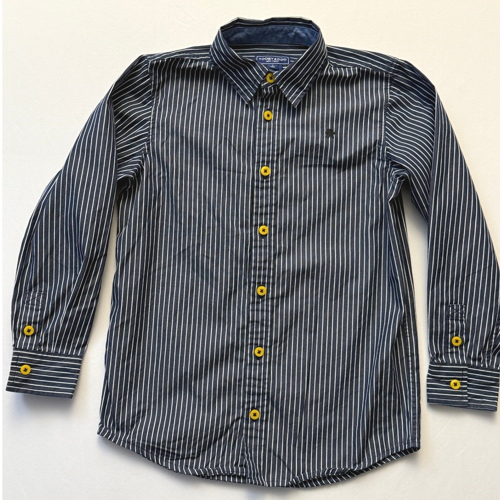 Tooby Doo Striped Button Down Shirt‎ Long Sleeve Casual Top Kids Size 7